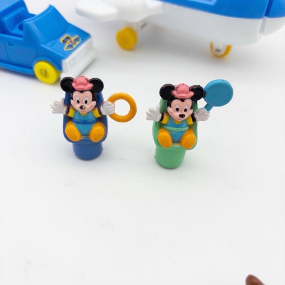 VTG 1987 Arco Disney Mickey’s Airport Airplane With Lot Of 10 Figures + Car - Picture 8 of 15